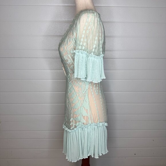 The Clothing Company Blue Lace Ruffle Mini Dress - Picture 2 of 8